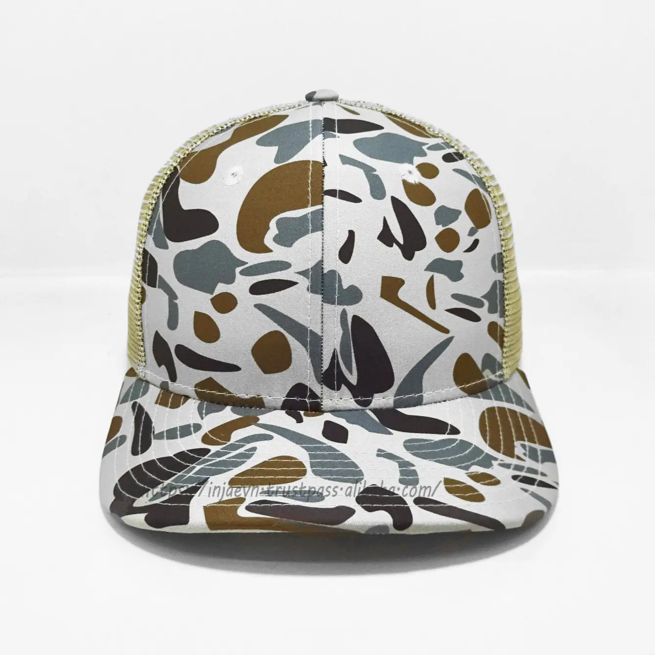 Camo Trucker Hats Custom Snapback Caps Camouflage Woven Patch Vietnam Factory Promotional Hat Sport Dad Cap 1