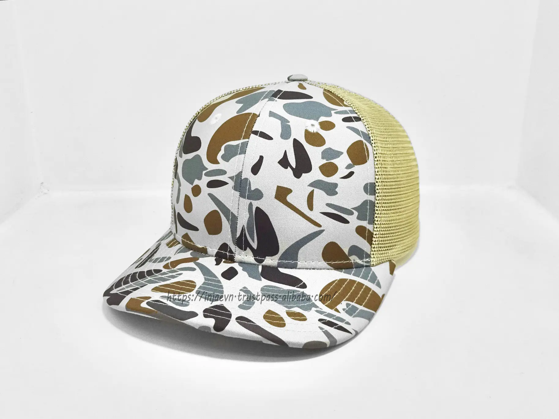 Camo Trucker Hats Custom Snapback Caps Camouflage Woven Patch Vietnam Factory Promotional Hat Sport Dad Cap 3