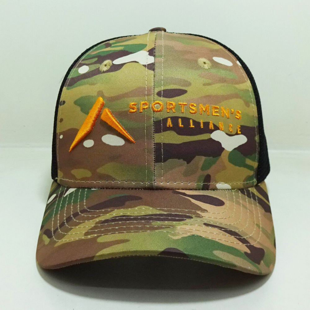 Camouflage/Black Trucker Hats 6 Panel Gorras Structured Caps 3D Embroidered Logo Curved Brim Adjustable Snapback Closure Unisex 1