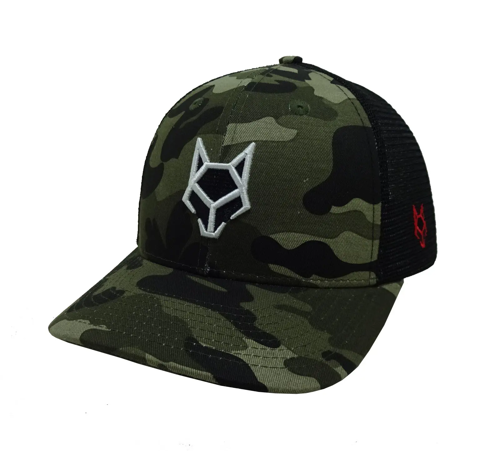 Camouflage Outdoor 3D Embroidery 6-Panel Curved Brim High Quality Medium Profile Cotton and Mesh Fabric Trucker Hat for Man 2