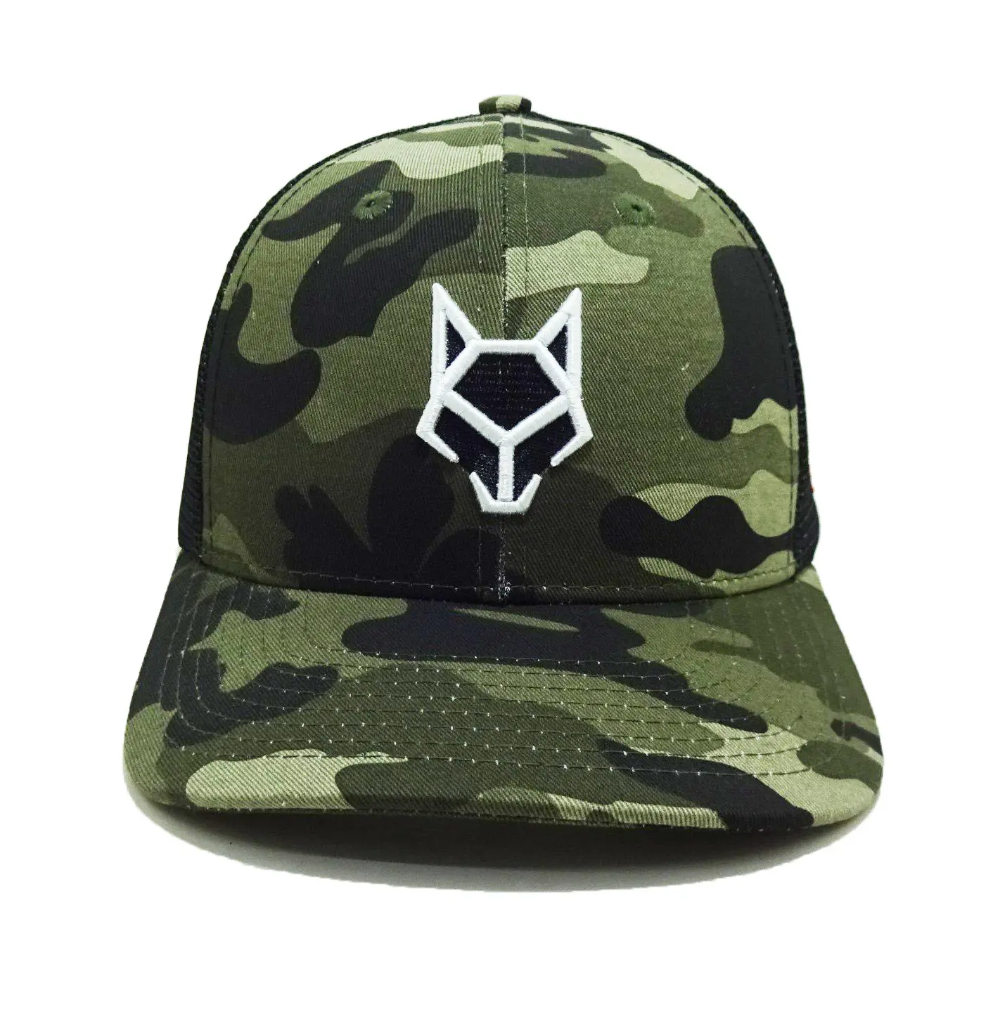 Camouflage Trucker Hats 3D Embroidery Logo Wulf Brand Caps Custom Make in Vietnam Sport for Man Snapback Cap 1