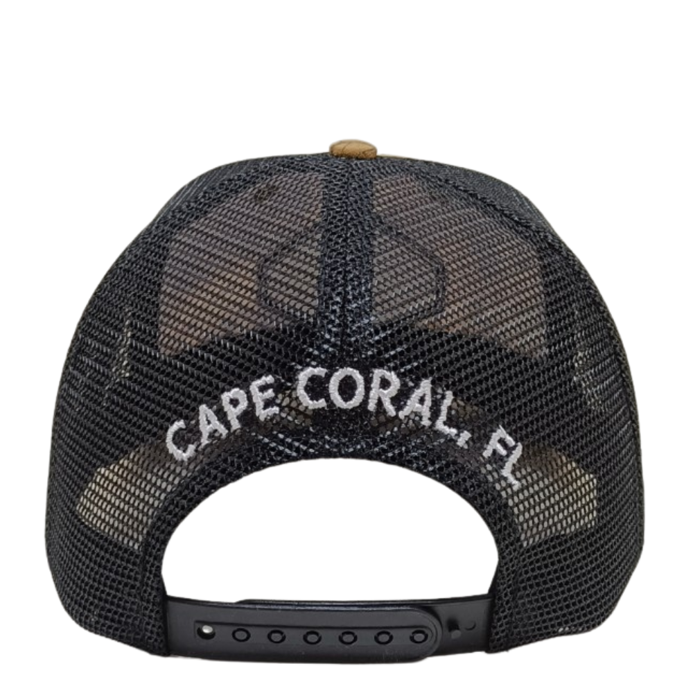 Camouflage Trucker Hats 6 Panel Round Leather Logo Patches Structured Cap Slightly Embroidery Curved Back Breathable Mesh Unisex 5