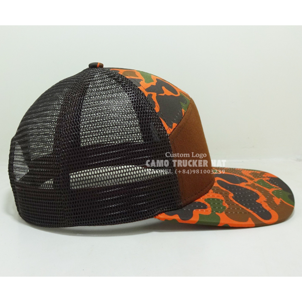Camouflage Trucker Hats 7 Panel Curved Brim Structured Adjustable Snapback Closure American Styles Hunting Vietnam Promotions 5