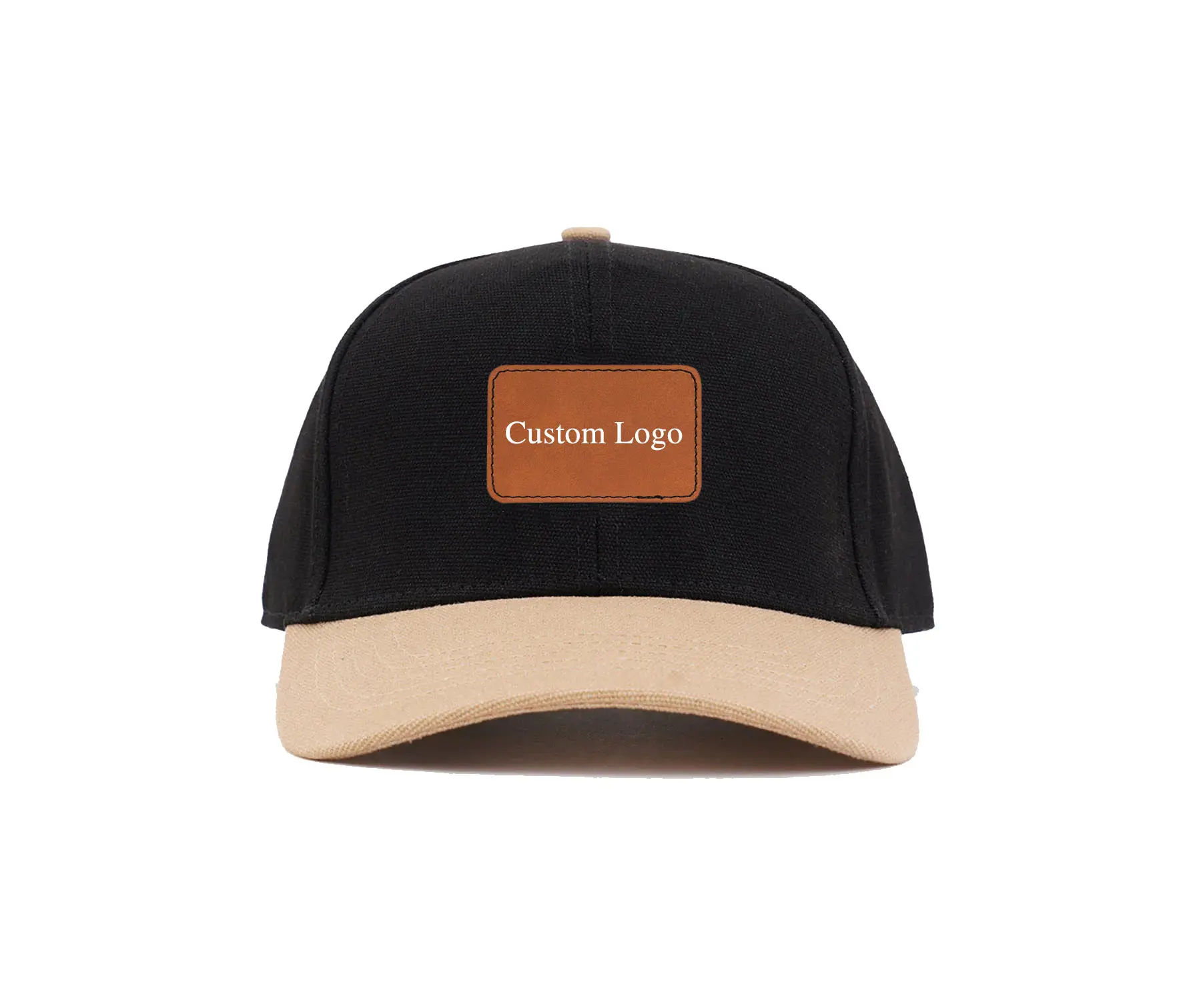 Canvas 2 Tone Baseball Cap with Custom Logo 6 Panel High Quality Outdoor Travel Golf Shade Baseball Cap From Vietnam Supplier 2