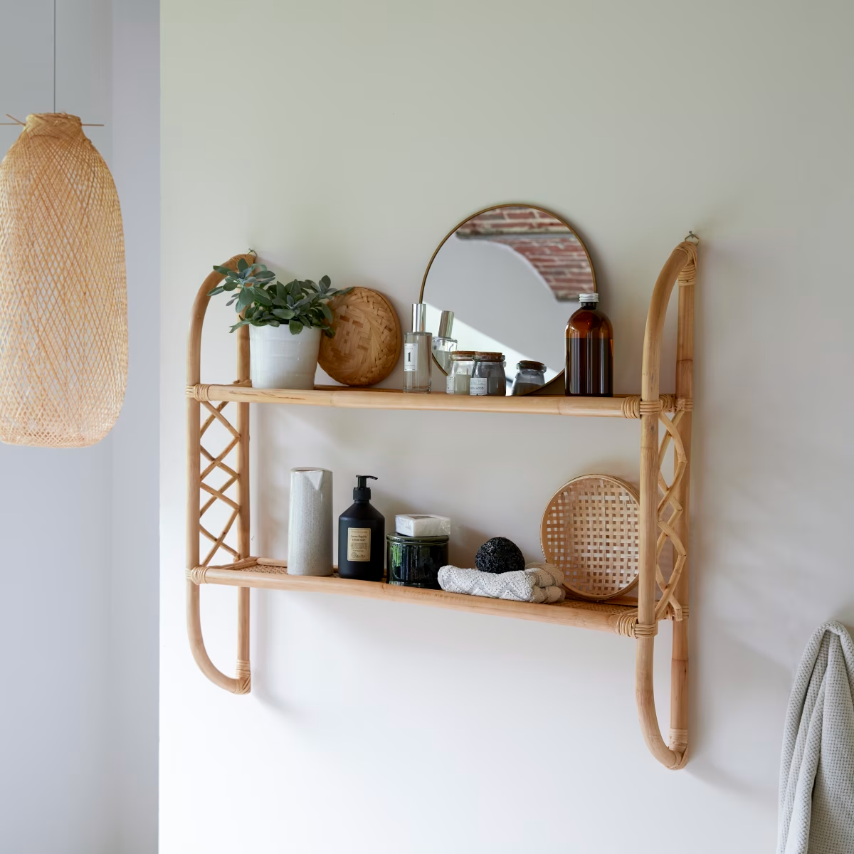 Children's wall shelf in rattan Made In Vietnam Eco-friendly material used for Home decoration Storage shelf Wholesale 5