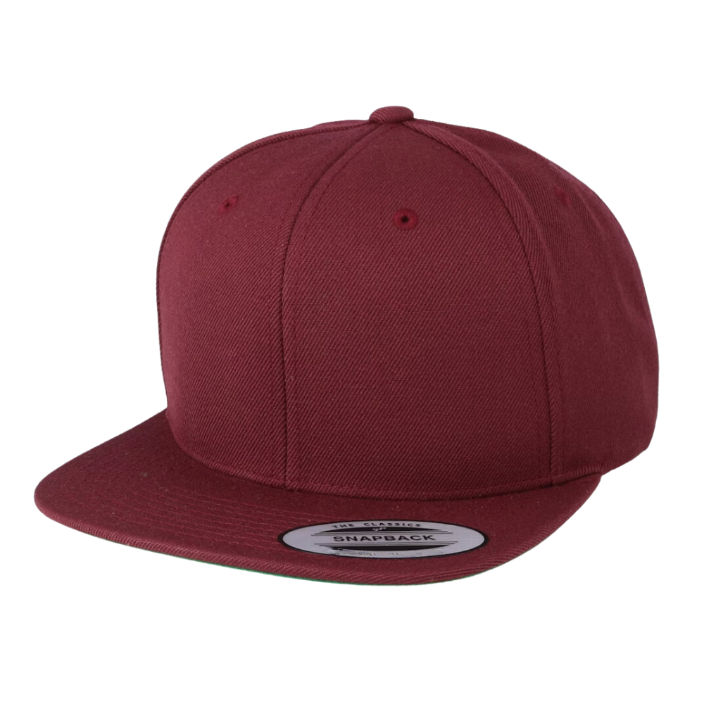 Classic Snapback 6 Panel Custom Under Brim Color Embroidery/Woven Patch on Front and Left Side Sticker on Bill Single Row Buckle 3