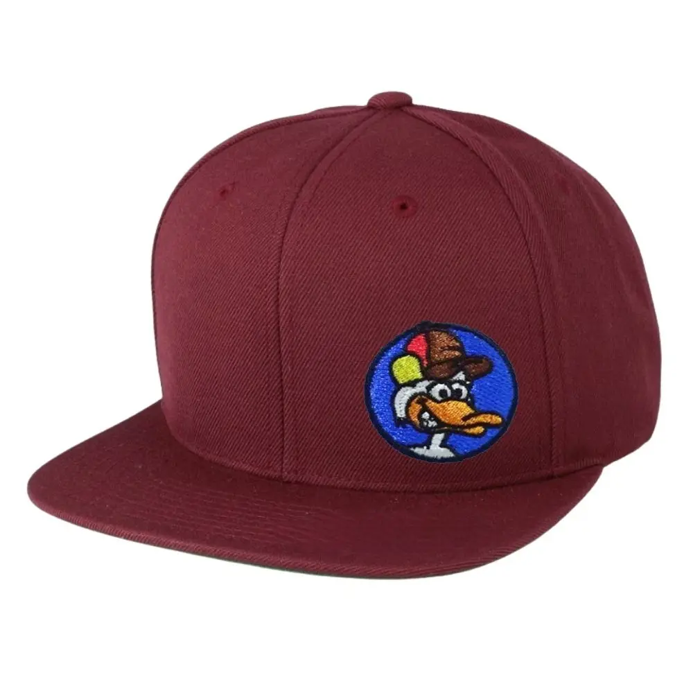 Classic Snapback 6 Panel Embroidered Logo Cartoon Character Pattern Flat Brim Single Row Buckle Sticker on Brim Outdoor Events 3