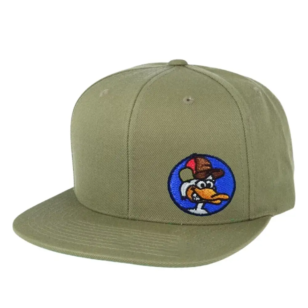 Classic Snapback 6 Panel Embroidered Logo Cartoon Character Pattern Flat Brim Single Row Buckle Sticker on Brim Outdoor Events 2
