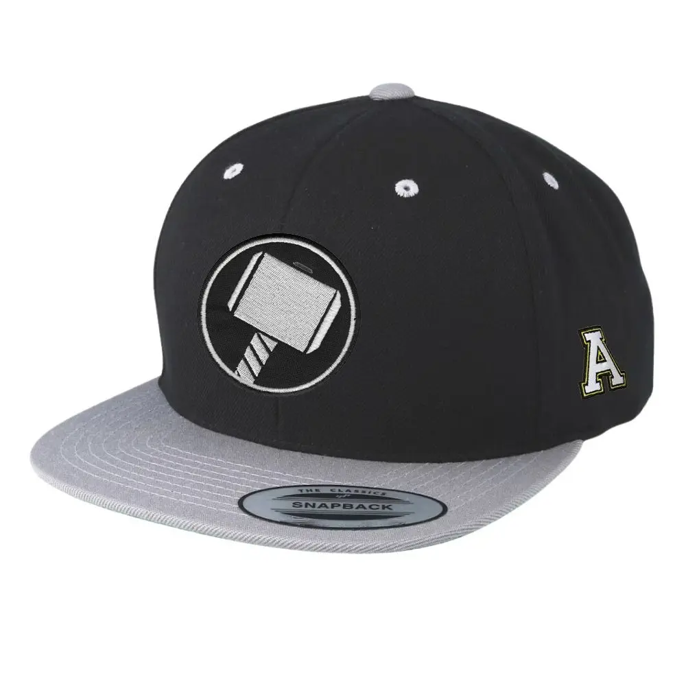 Classic Snapback 6 Panel Flat Brim Custom Eyelets Embroidery/Woven Patch Logo on Front and Left Side Plastic Single Row Buckle 1