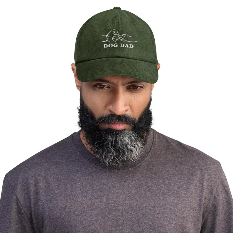 Cool Dog Dad Corduroy Baseball Cap Vietnam Made With Fist Paw Embroidery Adjustable Fit Dad Hat Pet Lover Gift Casual Style L01 3