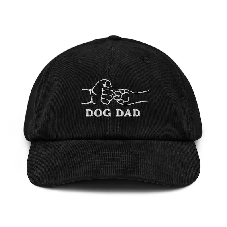 Cool Dog Dad Corduroy Baseball Cap Vietnam Made With Fist Paw Embroidery Adjustable Fit Dad Hat Pet Lover Gift Casual Style L01 5