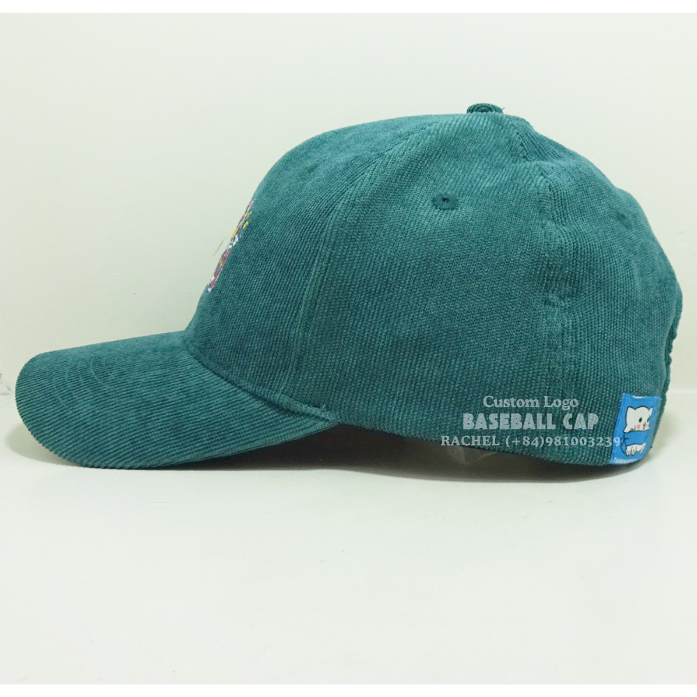 Corduroy Baseball Caps Embroidered Logo 6 Panel Unstructured Hats Gorras Adjustable Snapback Closure Curved Brim All Ages Unisex 3