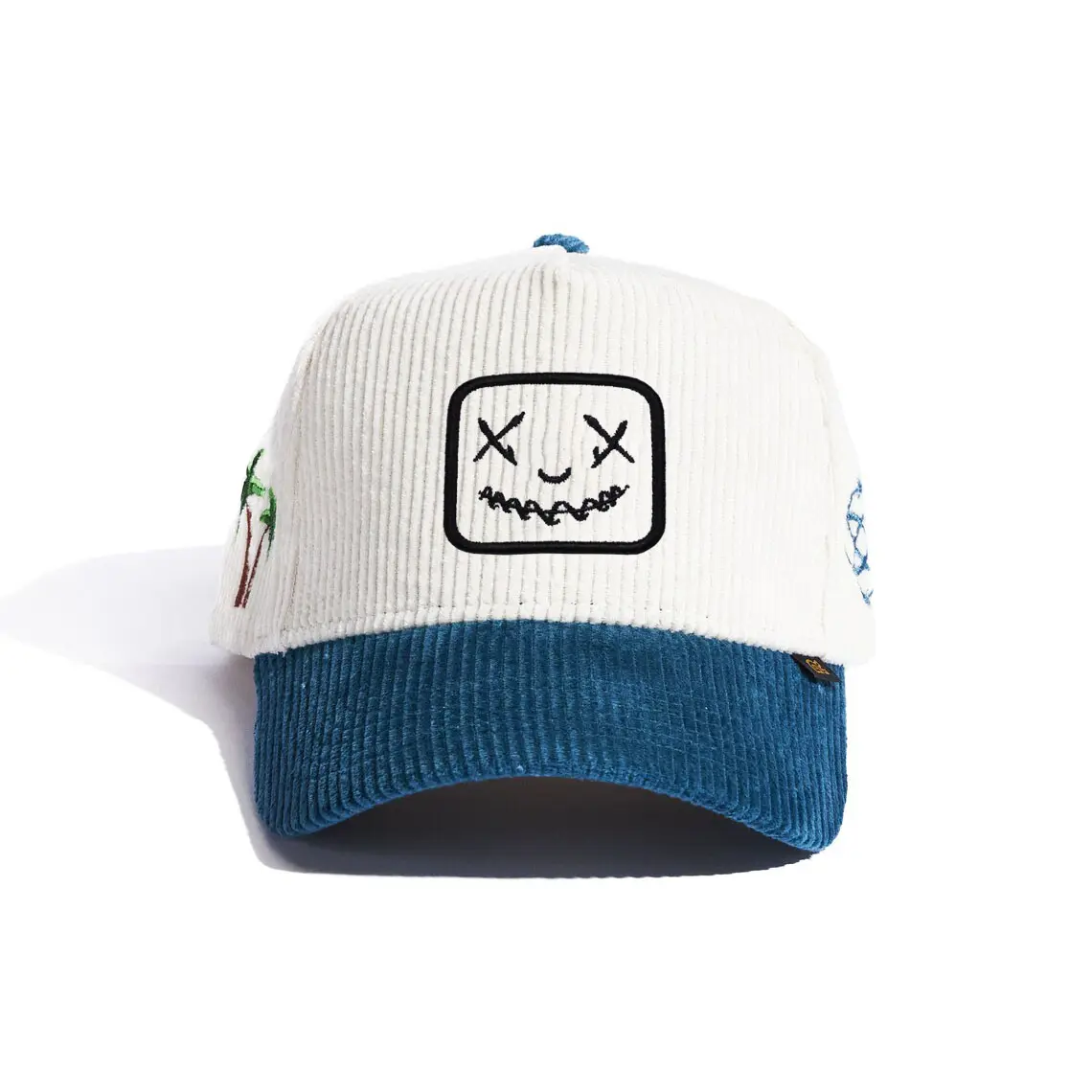 Corduroy Hat White/Blue Color Wholesale Products Baseball Cap 5-Panel Curved Brim High Quality Gorras Sports Cap Baseball Cap