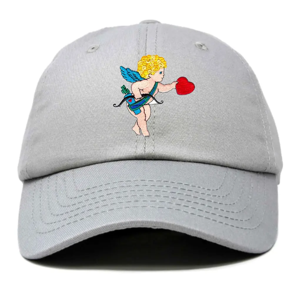 Cupid Pattern 6 Panel Baseball Cap 4 Color Custom Embroidery Logo for Valentine Brand Promotions All Ages Unisex Velcro Snapback 5