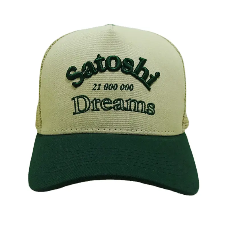 Curved Brim 5 Panel Trucker Hat With Mesh Back High Quality Embroidered Logo Two Tone Design Vietnam Made Outdoor Caps L01 2