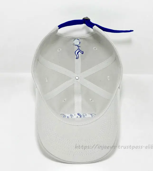 Curved Brim 6-Panel Unisex High Quality White Color Low Profile 65% Cotton and 35% Polyester Baseball Cap in Vietnam Factory 3