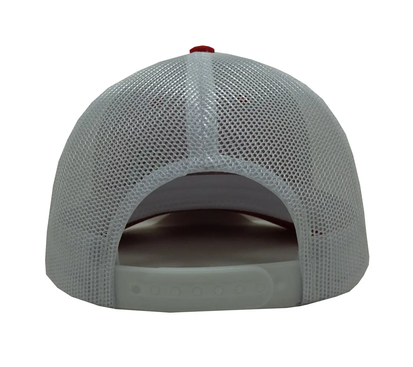 Curved Brim 6 Panels 2D Embroidery High Quality Red Color Medium Profile Mesh Fabric Trucker Hat Support Samples 6