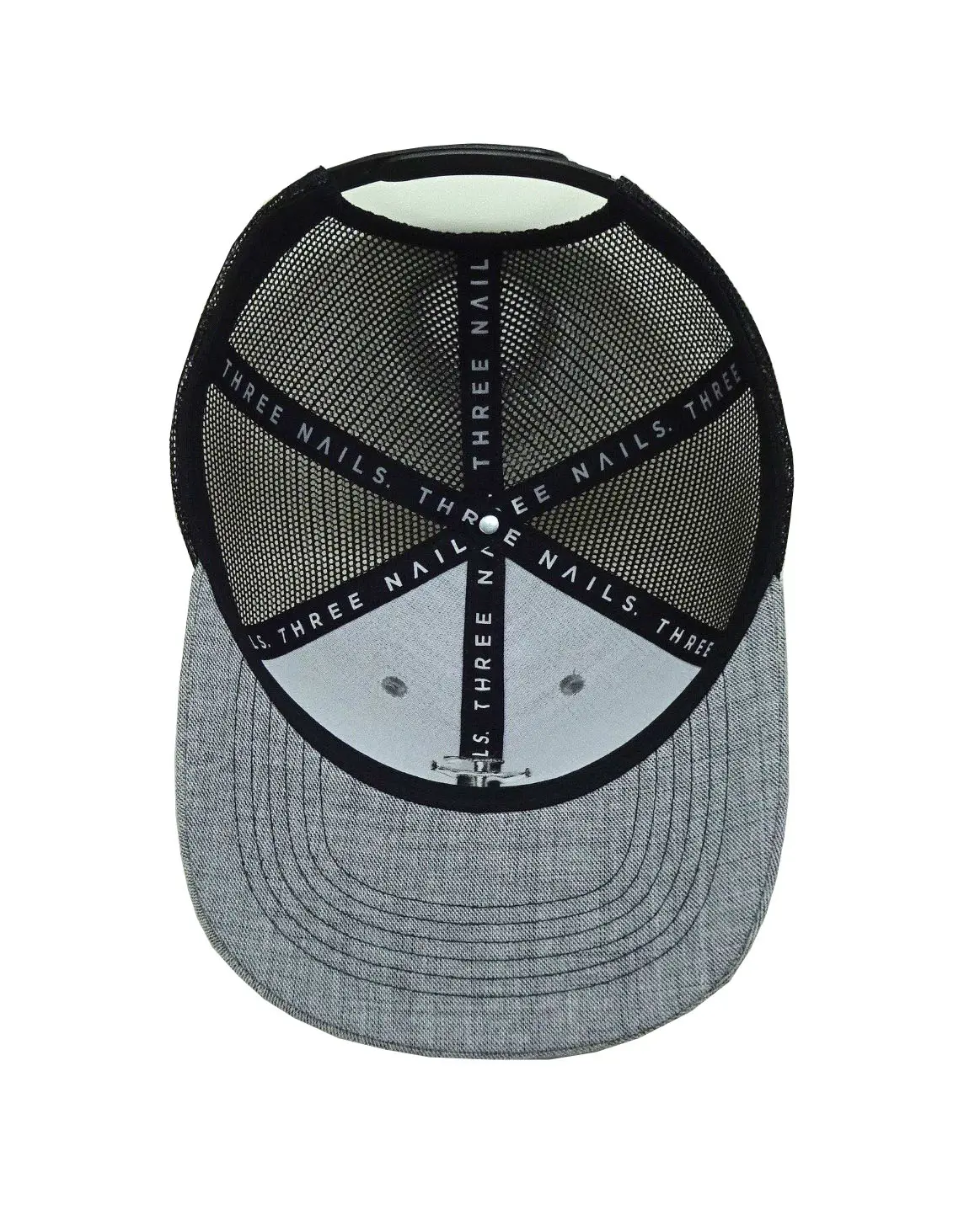Curved Brim High Quality 2D Embroidery Grey/Black Color Medium Profile Trucker Hat for Men in Vietnam Factory 5