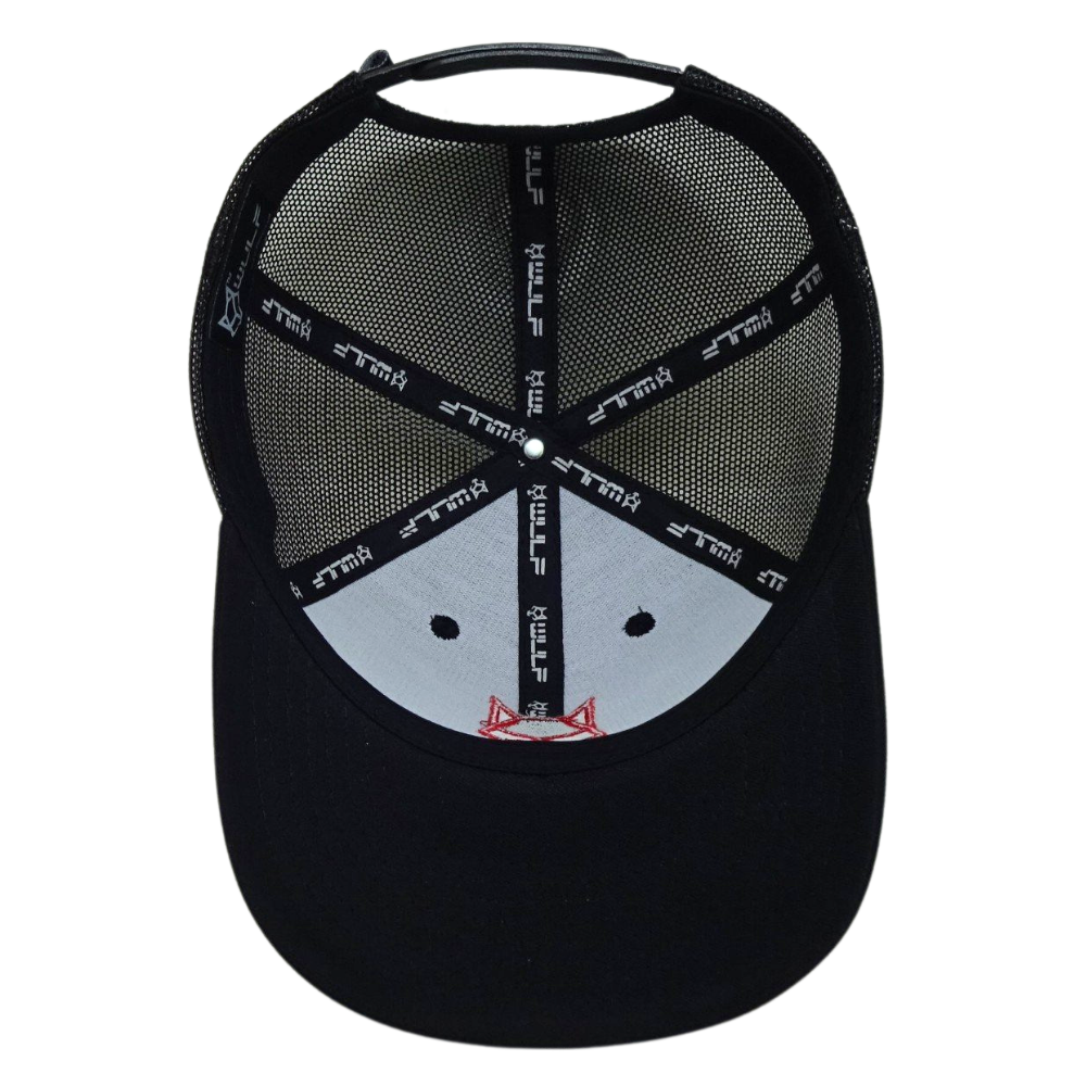 Custom 2D Embroidered and Rubber Patch Logos 6 Panel Structured Trucker Hats Caps Printed Seam Tapes Single Breasted Buckle OEM 6