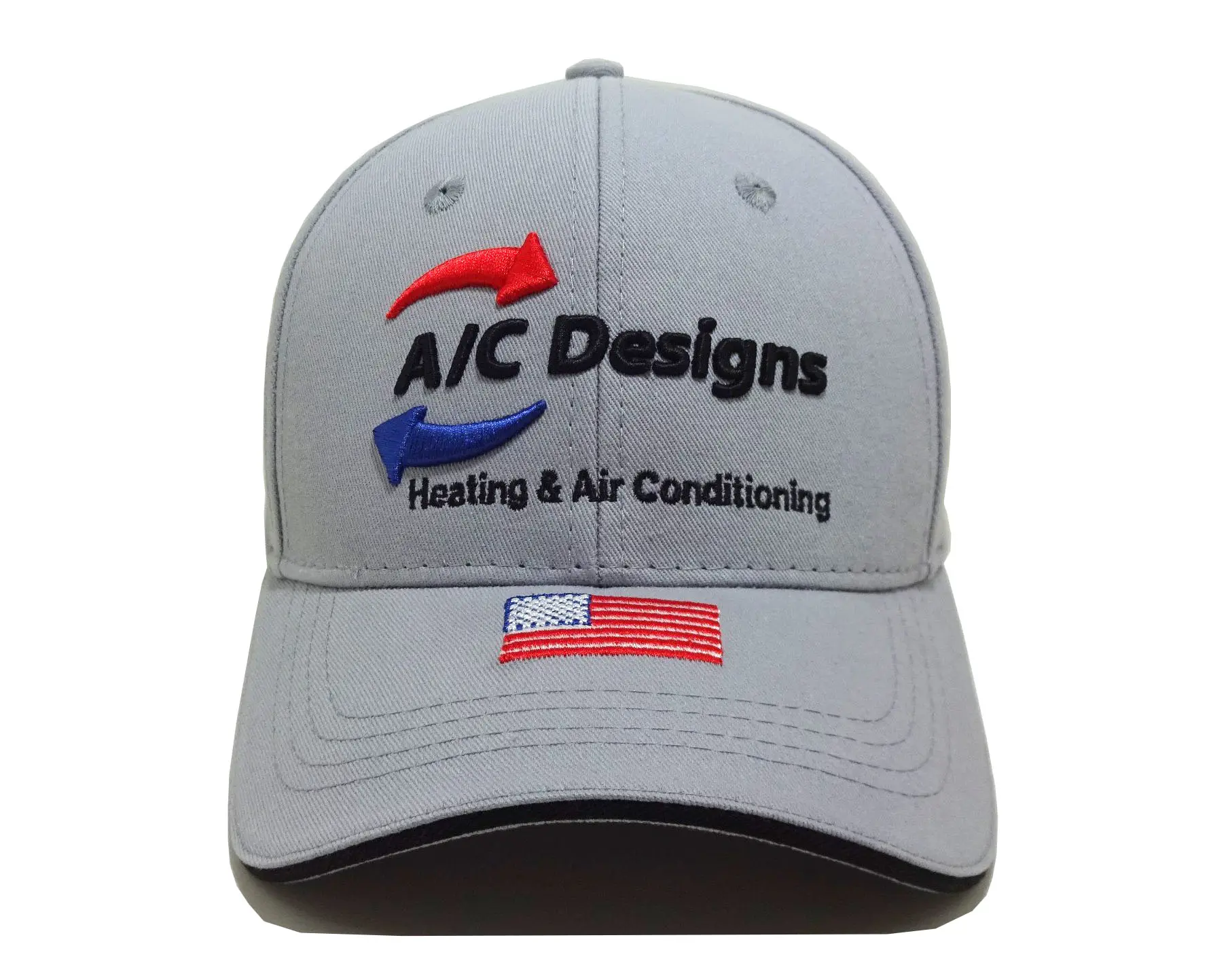 Custom 3D Embroidery Logo Gray Baseball Hat Sport Dad Hats Customized Design Vietnam Factory