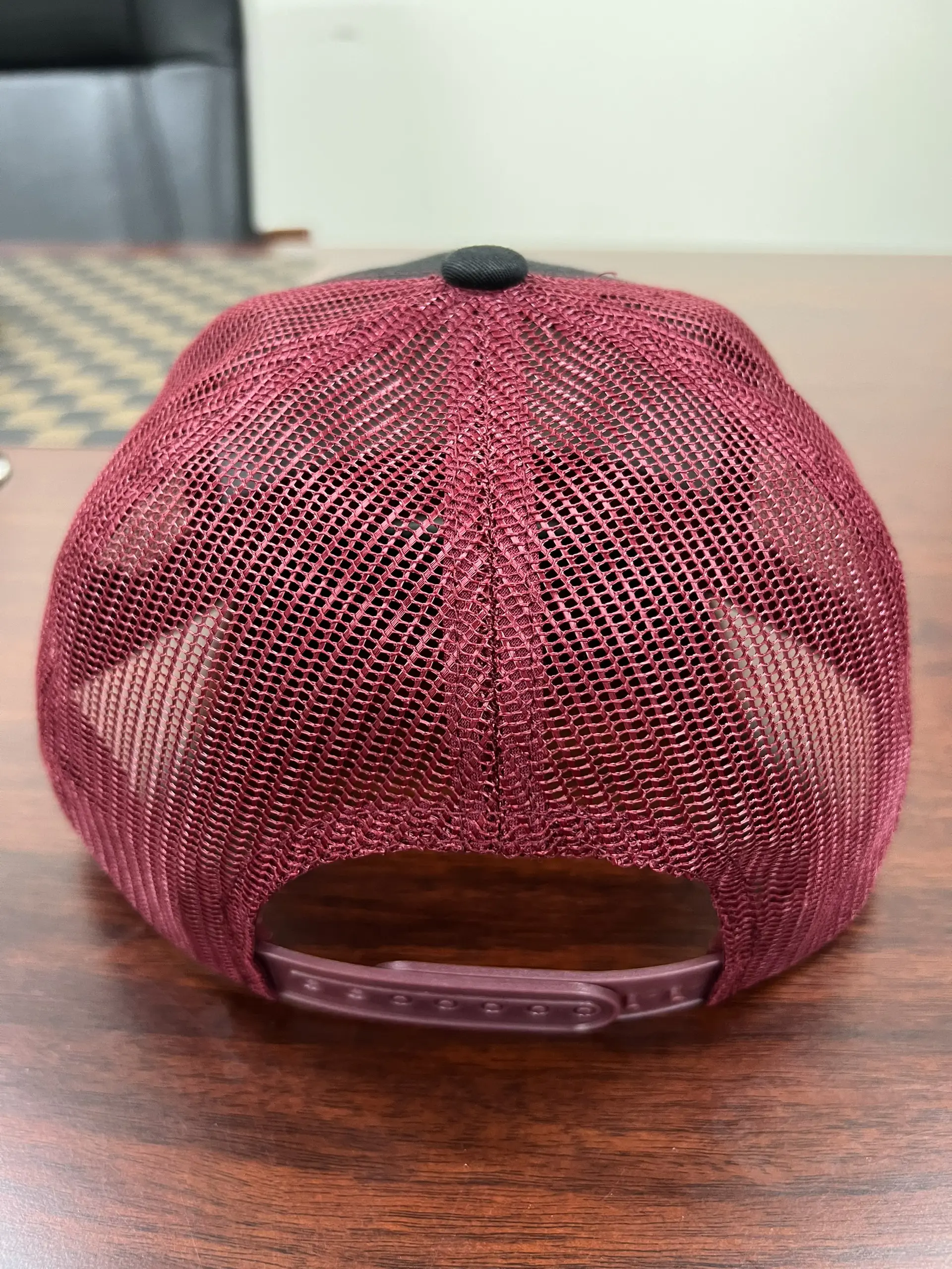 Custom 3D PVC Patch Logo Trucker Hat Burgundy Snapback Caps Promotional Brand for Business Cap Vietnam Factory 4