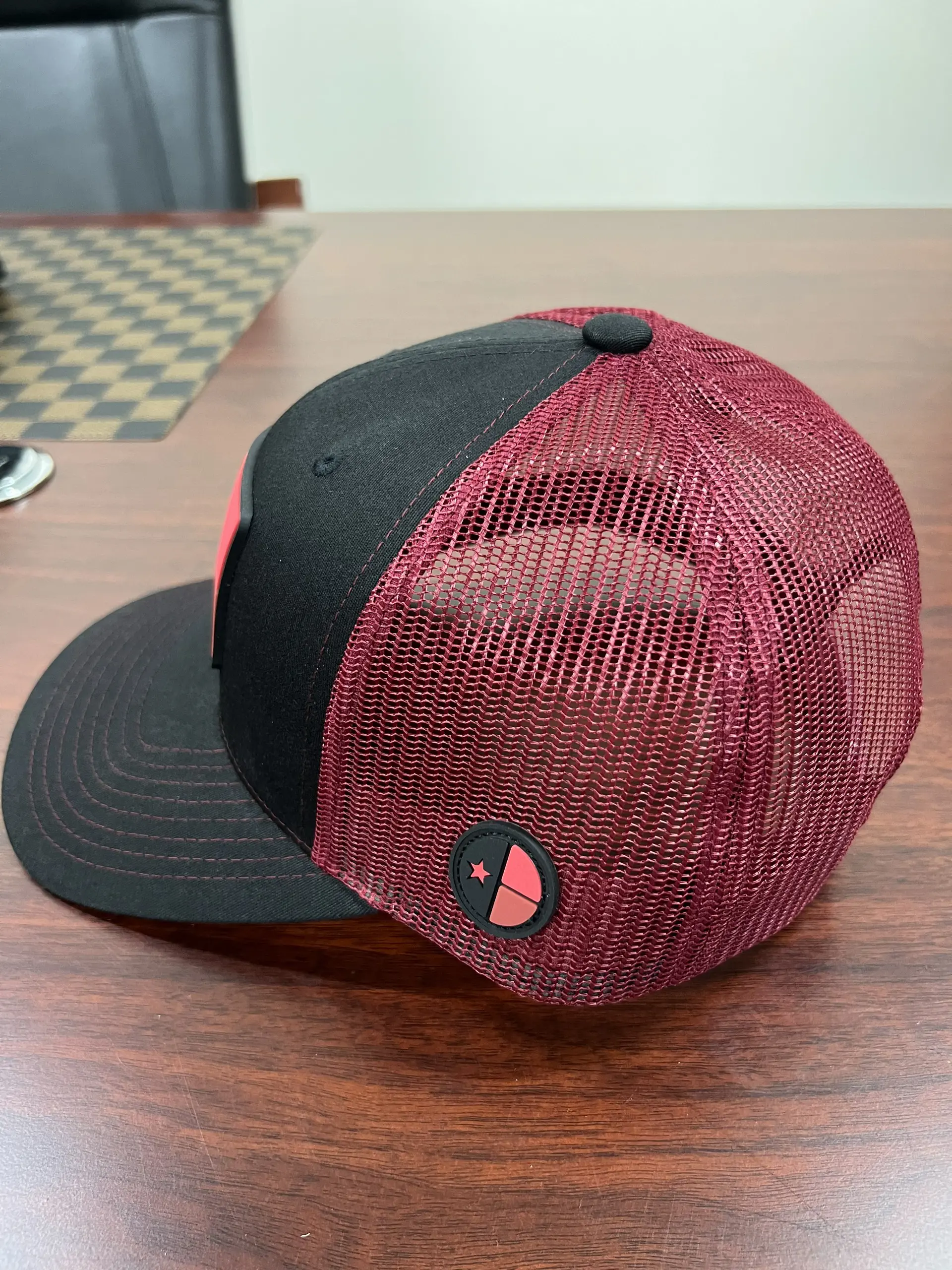 Custom 3D PVC Patch Logo Trucker Hat Burgundy Snapback Caps Promotional Brand for Business Cap Vietnam Factory 5