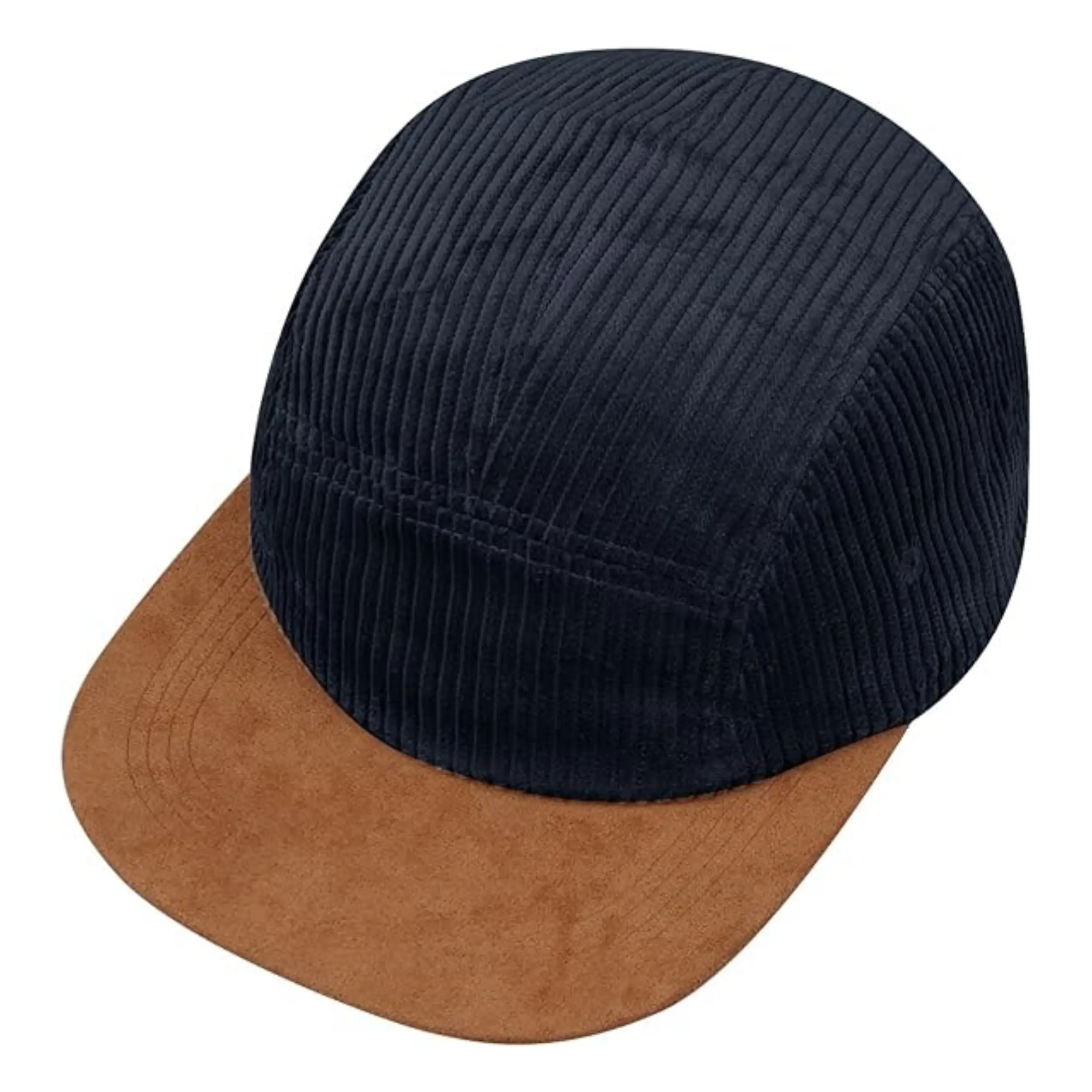 Custom 5 Panel Vintage Flat Brim Snapback Cap Unconstructed Corduroy Sports Cap Trendy Polyester Baseball Snapback Cap 3