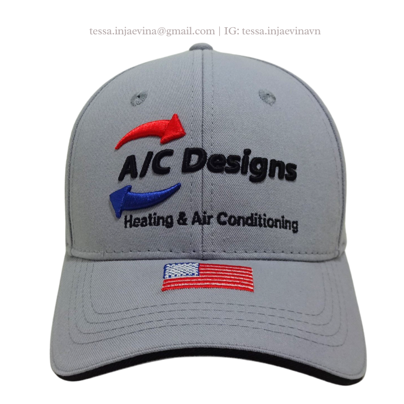 Custom 6 Panel 3D Embroidery Logo Baseball Caps Embroidered Left Side Panel Velcro Back Closure Hats Vietnam OEM Supplier L01 3