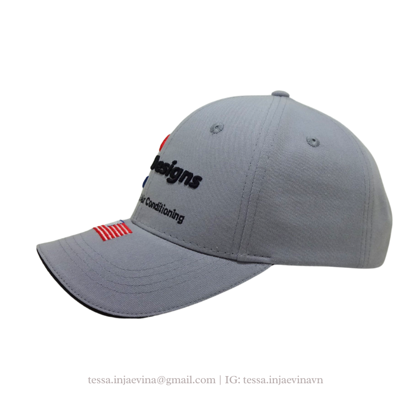 Custom 6 Panel 3D Embroidery Logo Baseball Caps Embroidered Left Side Panel Velcro Back Closure Hats Vietnam OEM Supplier L01 4
