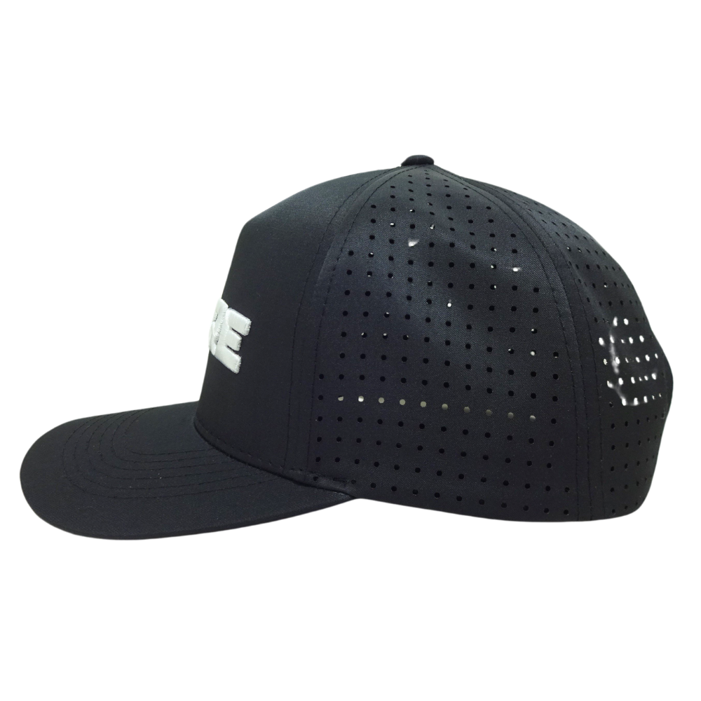 Custom 6 Panel 3D Embroidery Polyester Waterproof Laser Cut Hole Perforated Structured Curved Brim OEM Wholesale High Quality 4