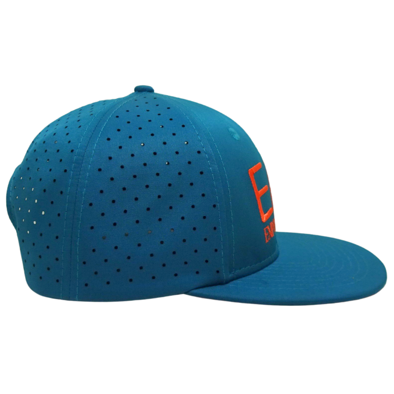 Custom 6 Panel Structured Snapback Hat with 3D Embroidery Logo Flat Brim Laser Cut Mesh Sport Style Cap Vietnam OEM Factory L01 3