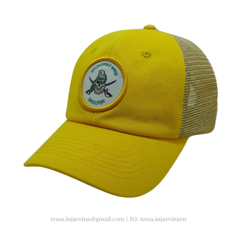 Custom 6 Panel Woven Patch Logo Mesh Back Trucker Hats Adjustable Closure Premium Caps OEM ODM Vietnam Headwear Supplier L01 3
