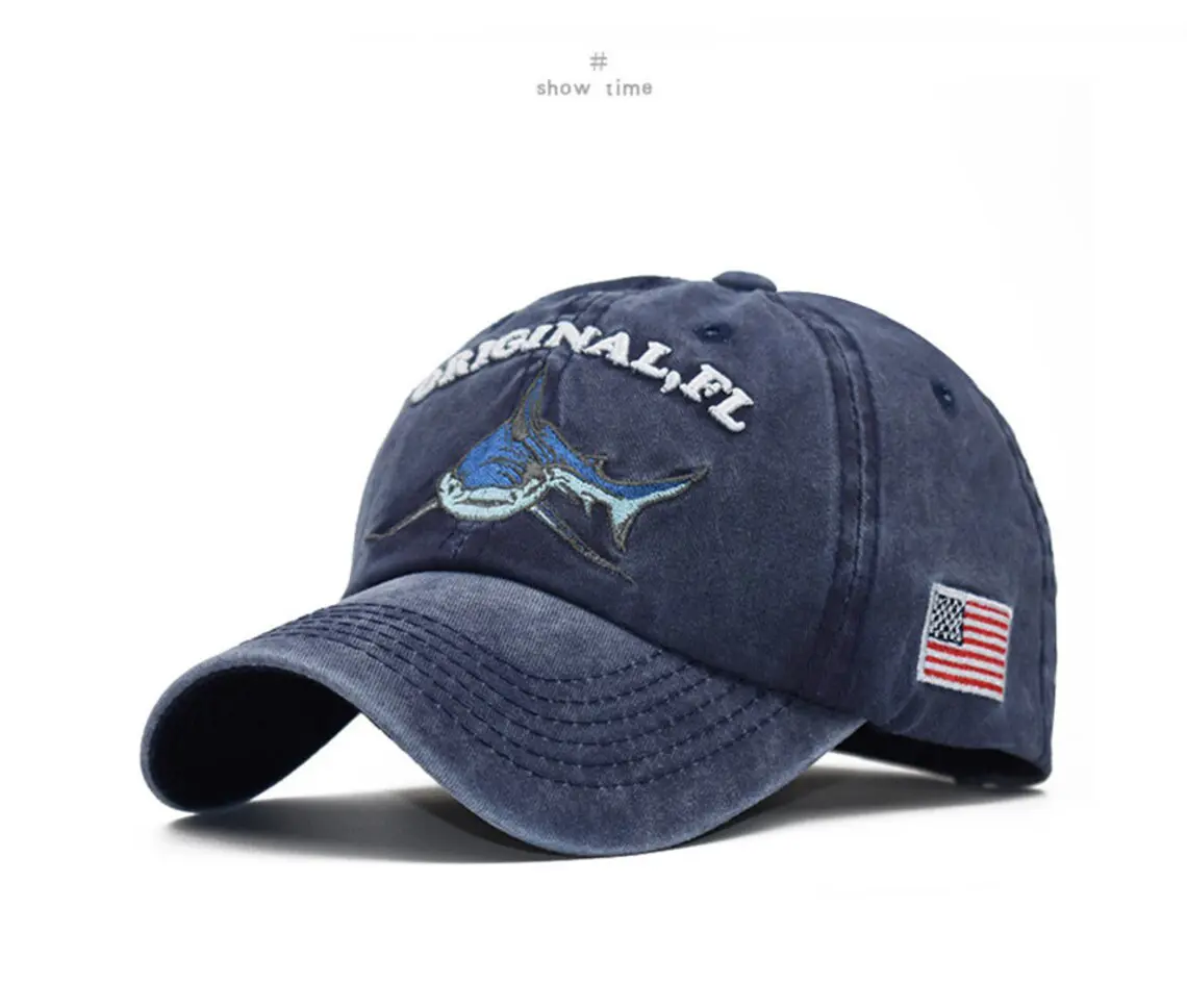 Custom Baseball Cap 2D/3D Embroidery 6-Panel Unstructured Curved Brim High Quality 4 Colors Low Profile Denim Baseball Cap 1