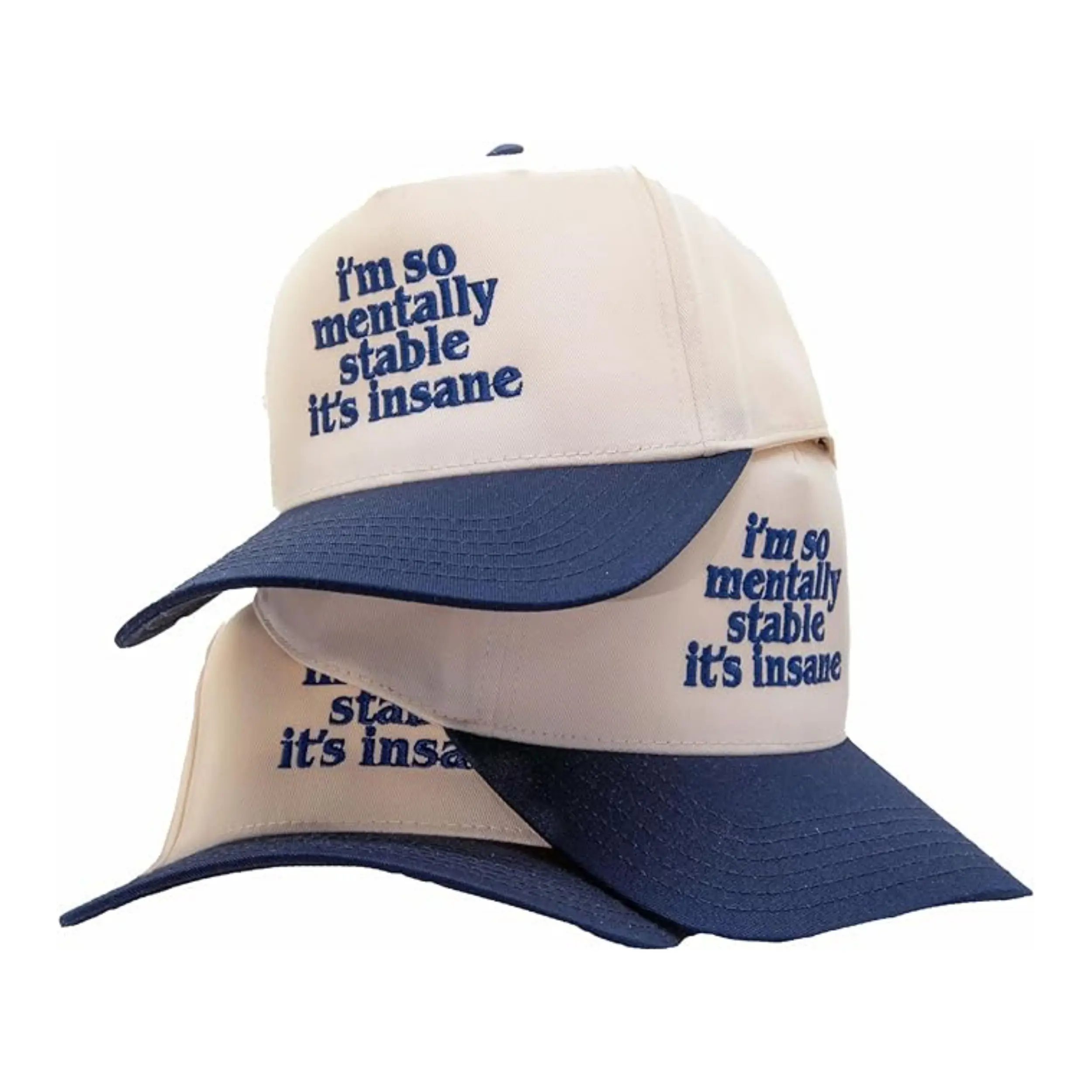 Custom Baseball Caps Custom Embroidery Logo Fitted  5 Panel Curved Brim Baseball Cap