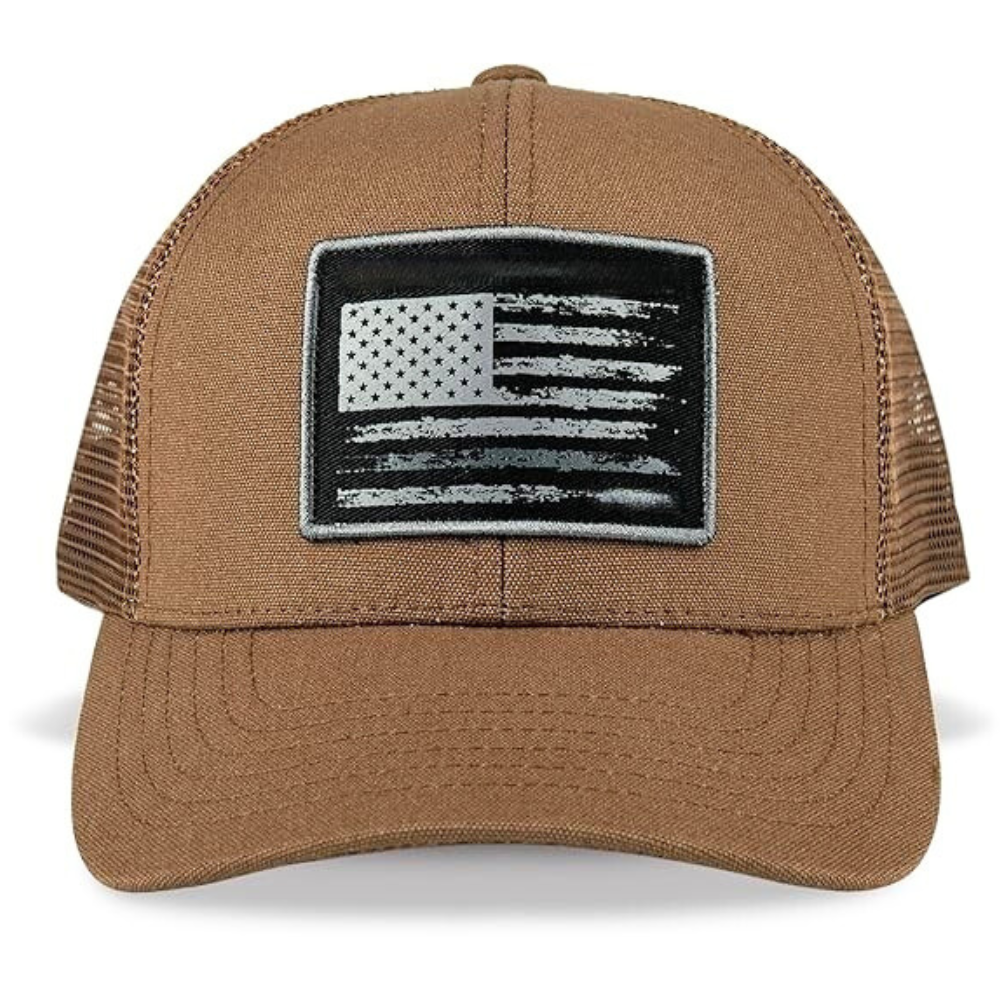 Custom Brown Camel Trucker Hats 6 Panel Embroidery/Woven/Leaher/Rubber PVC Logo Patch Tag on Snapback Closure High Quality Shape 2