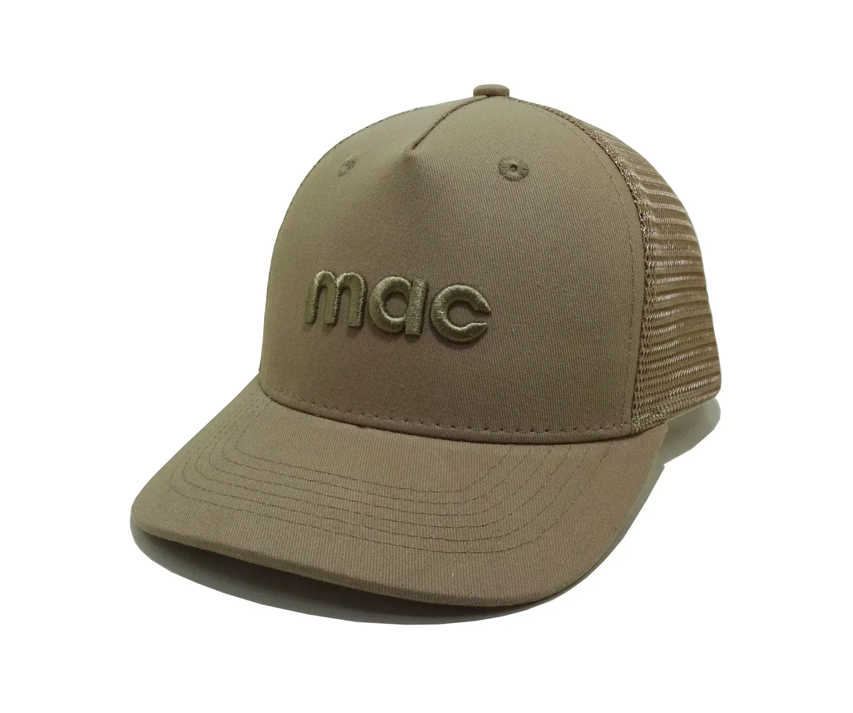 Custom Camel Color Golf Hat Embroidery Logo Trucker Caps High Quality Vietnam Brand Hats Promotion for Business Snapback Cap 2