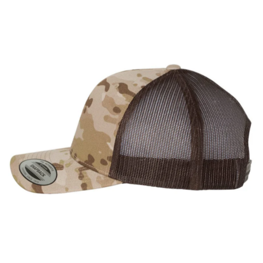Custom Camouflage 6 Panel Trucker Hats Y 6006 Breathable Mesh Adjustable Single Plastic Row Buckle Adult Size Green Brown Unisex 5