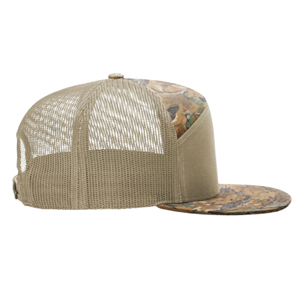 Custom Camouflage Gorras 7 Panel Trucker Hat R 168 Digital Printed Waterfowl Pattern Khaki Breathable Mesh Snapback Closure OEM 5