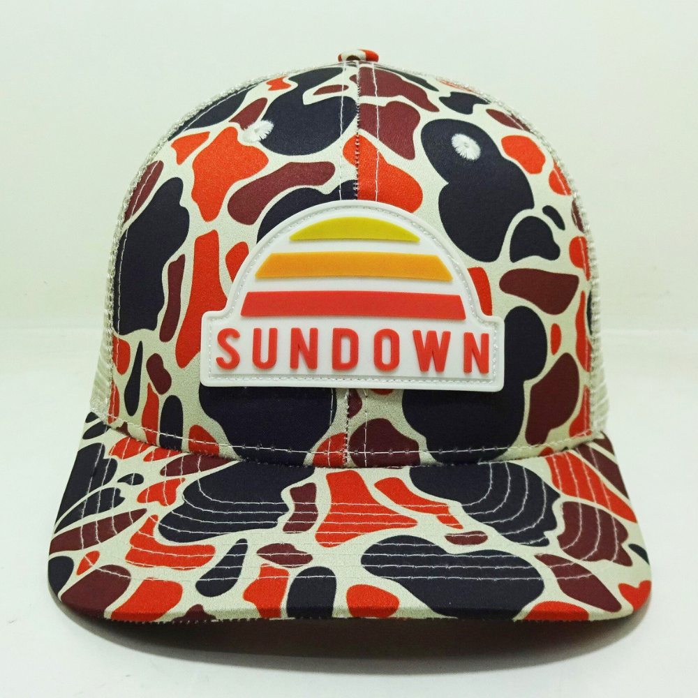 Custom Camouflage R 112 Trucker Hats 6 Panel Rubber Patch Logo Slightly Brim Private Label Inner Tapes Contrast Snapback Vietnam 2