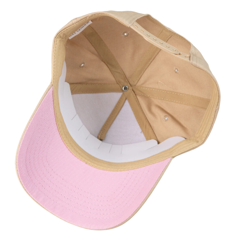 Custom Contrast Underbrim Color 5 Panel Baseball Cap Plain Curved Bill Structured or Unstructured Plastic Single Breasted Buckle 6