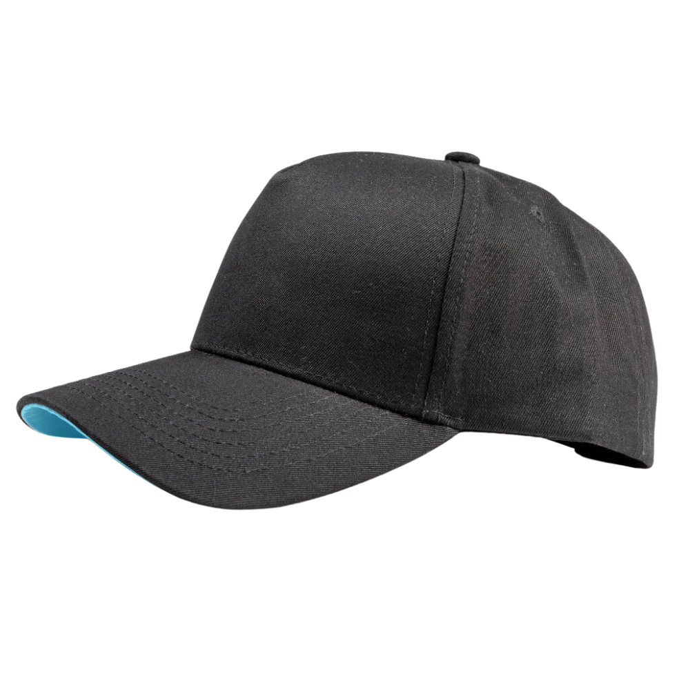 Custom Contrast Underbrim Color 5 Panel Baseball Cap Plain Curved Bill Structured or Unstructured Plastic Single Breasted Buckle 3
