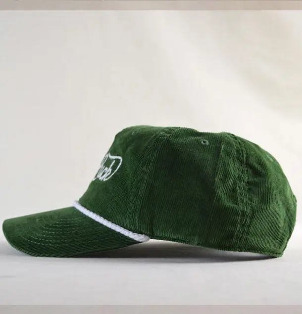Custom Corduroy Hat Embroidered Text Rope Detail Vietnam Made Baseball Cap For Men Women Casual Camping Lifestyle Promotion L1 6