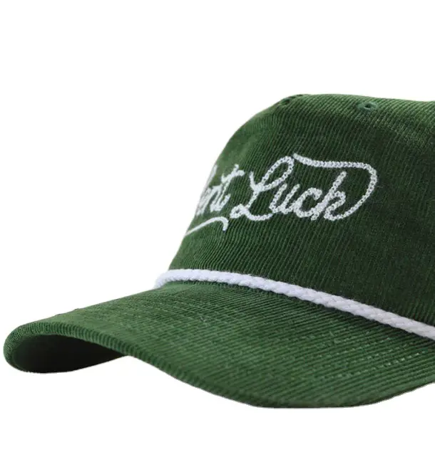 Custom Corduroy Hat Embroidered Text Rope Detail Vietnam Made Baseball Cap For Men Women Casual Camping Lifestyle Promotion L1 3
