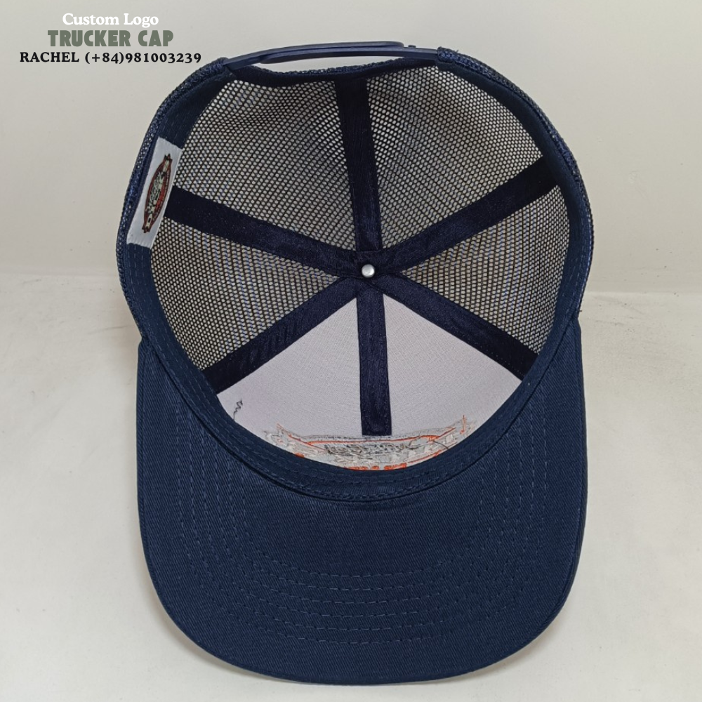 Custom Embroidered Logo Patches Trucker Hats 6 Panel Curved Brim Gorras Structured Caps Private Label On Sweatband Snapback OEM 6