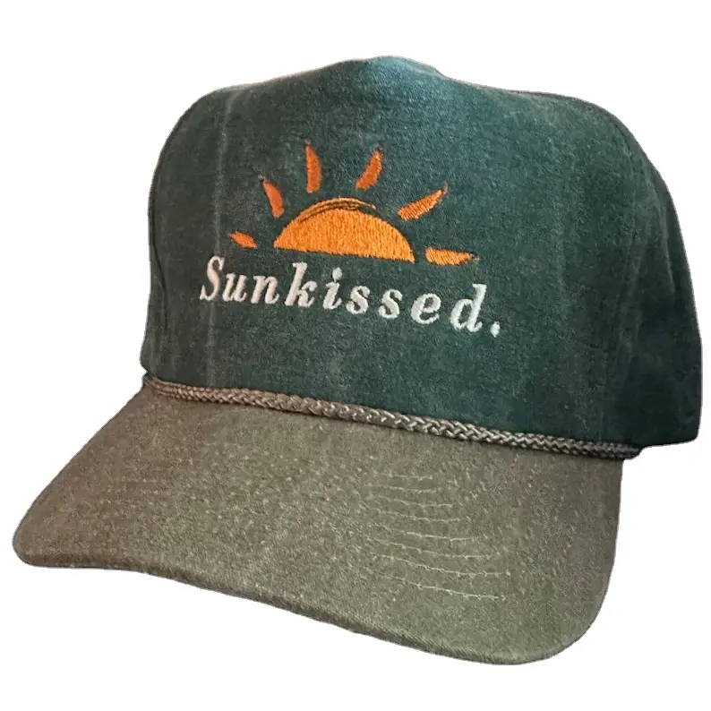 Custom Embroidered Logo Summer Style Washed Baseball Cap With Rope Vietnam Made For Unisex  Casual Travel Fashion Promotion L01 2