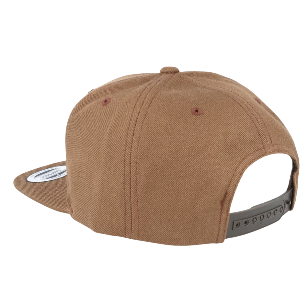 Custom Embroidered Logo Y Classic 6 Panel Structured High Pro Flat Brim Plastic Single Row Buckle Brown Street Styles All Ages 3