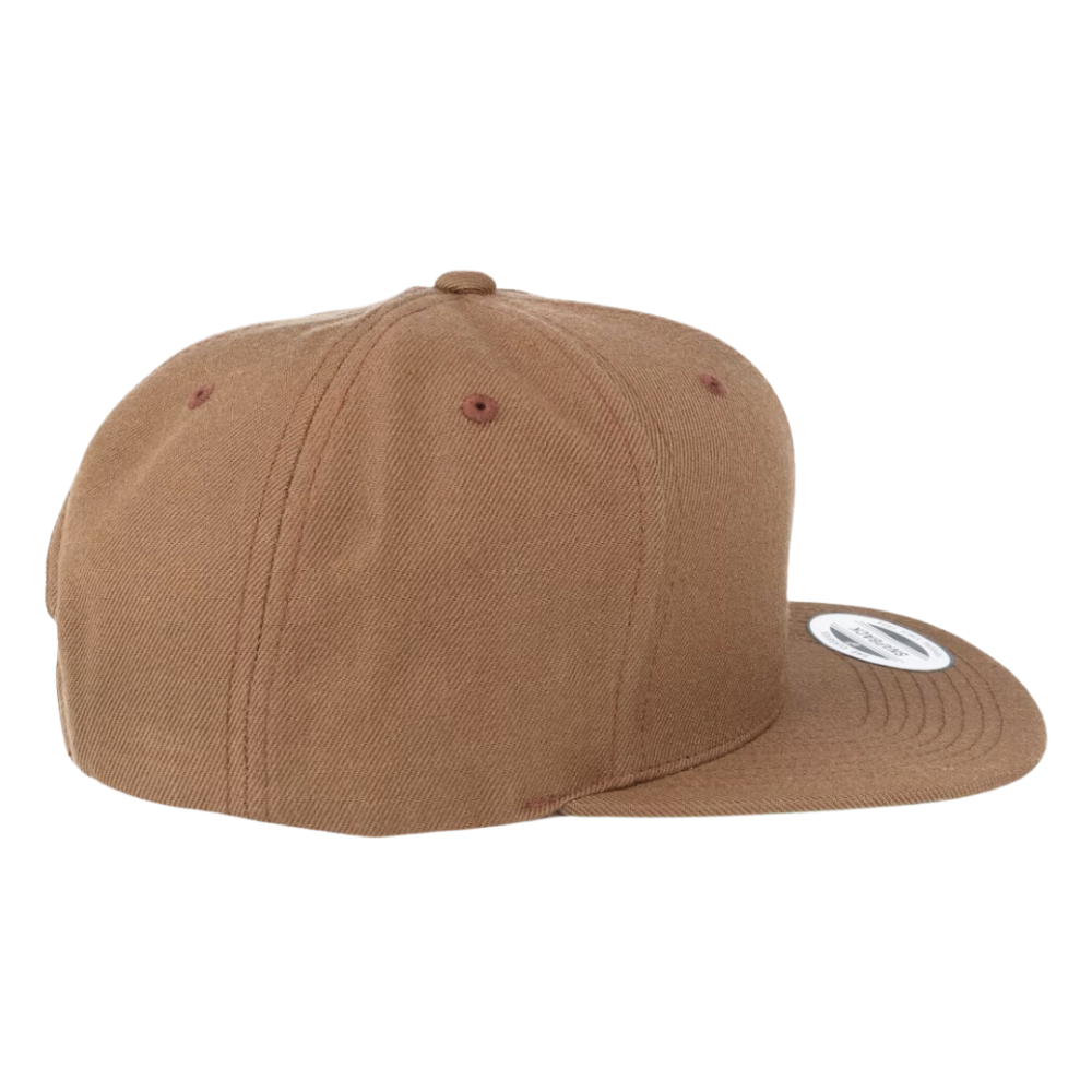 Custom Embroidered Logo Y Classic 6 Panel Structured High Pro Flat Brim Plastic Single Row Buckle Brown Street Styles All Ages 2