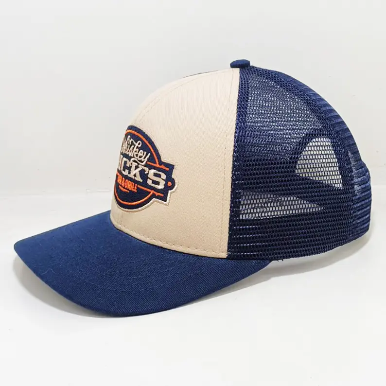 Custom Embroidered Patch Logo Trucker Hat Vietnam Made Mesh Back Two Tone Caps For Men Women Wine Lovers Casual Outdoor Style L1 3