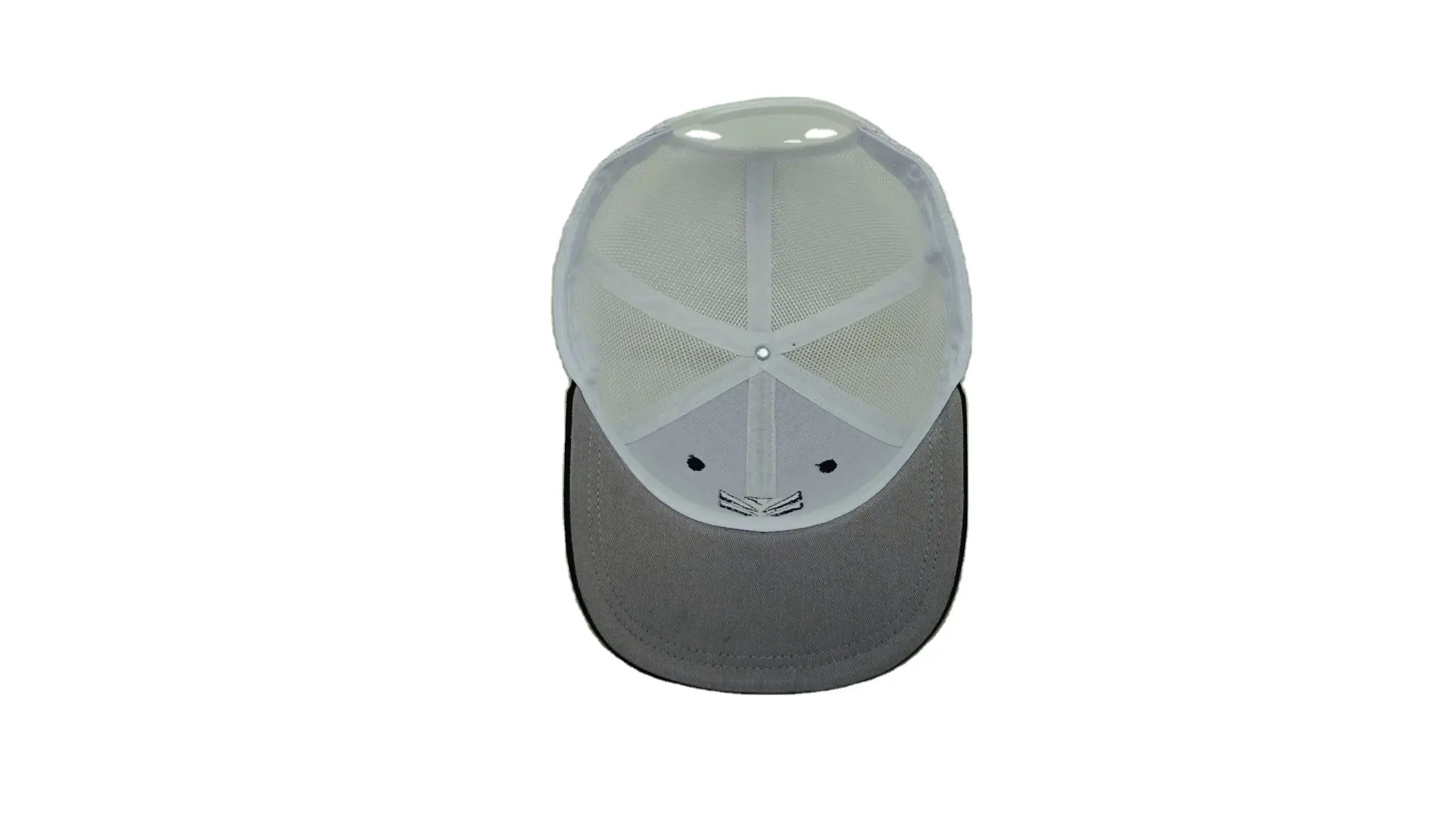 Custom Embroidery Logo Gray White With Black Fringed Trucker Hats Trucker Caps Injae Vina Vietnam Hats Factory 3