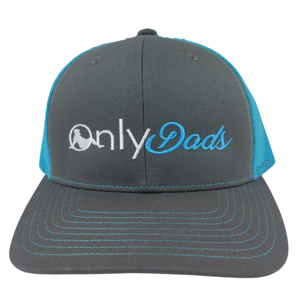 Custom Embroidery Logo Ri 112 Trucker Dark Gray Blue 6 Panel Single Breasted Buckle Structured For Outing Caps And Hats Factory 1